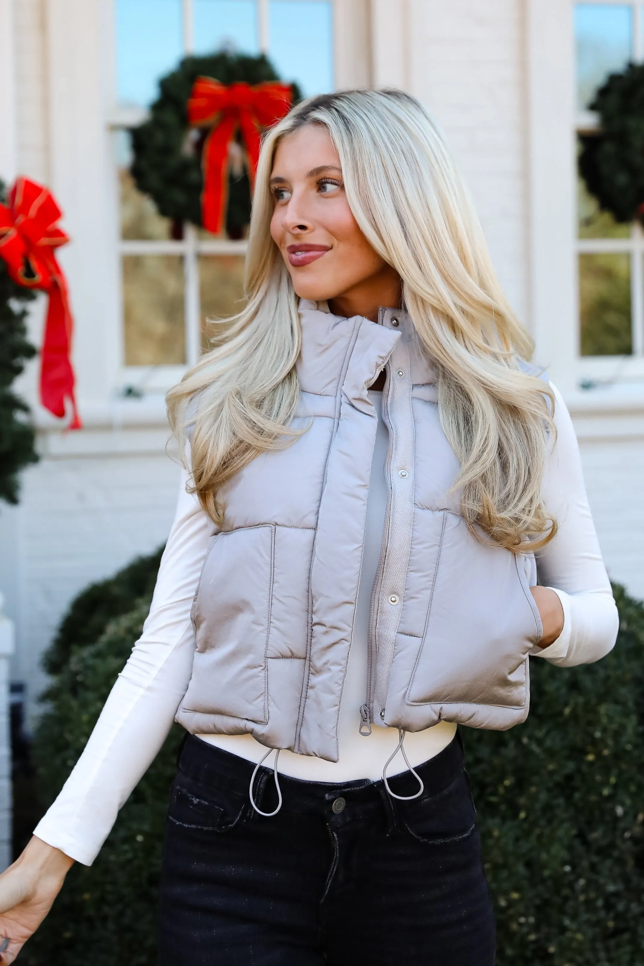FINAL SALE - First Frost Light Grey Puffer Vest - DOORBUSTER