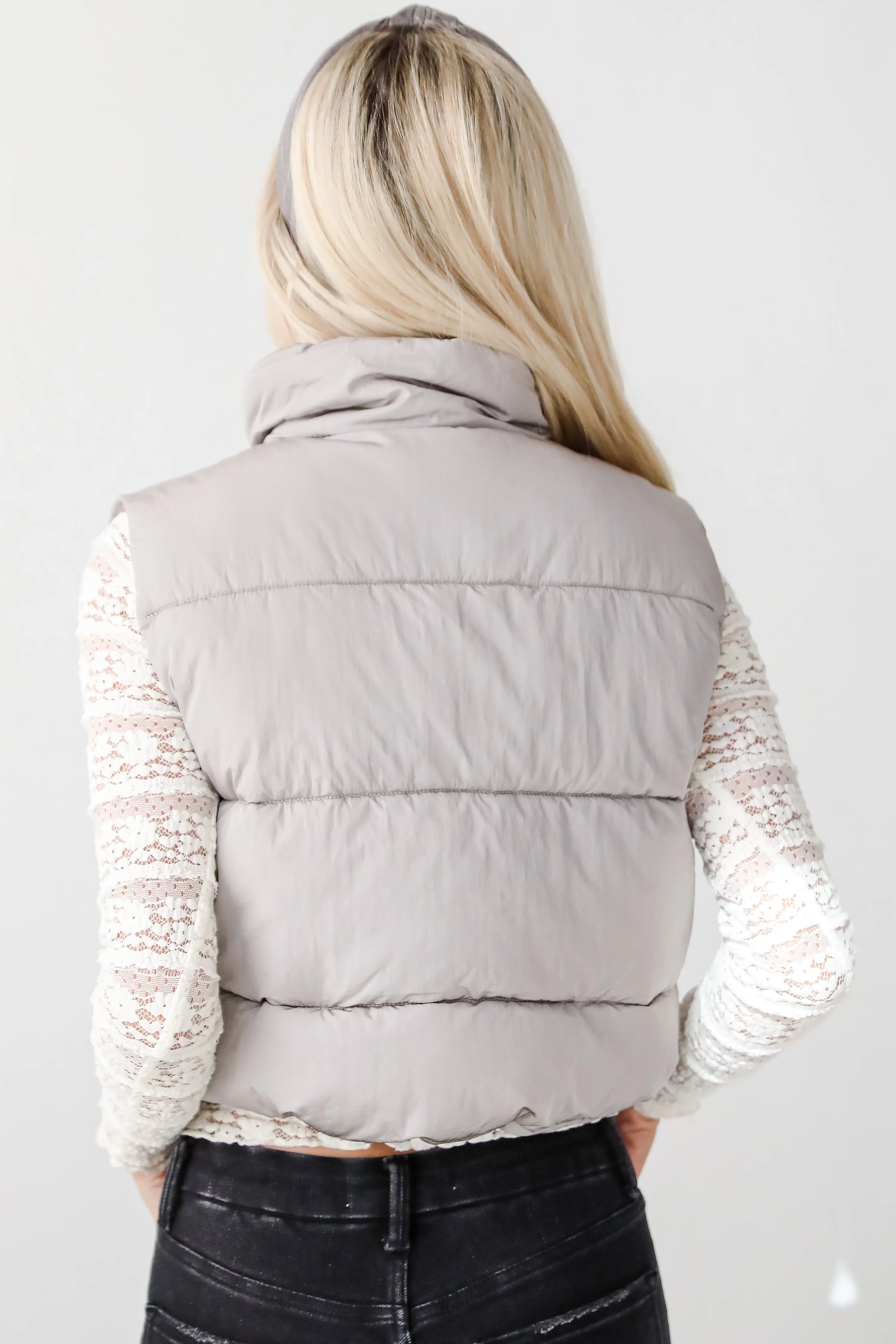FINAL SALE - First Frost Light Grey Puffer Vest - DOORBUSTER
