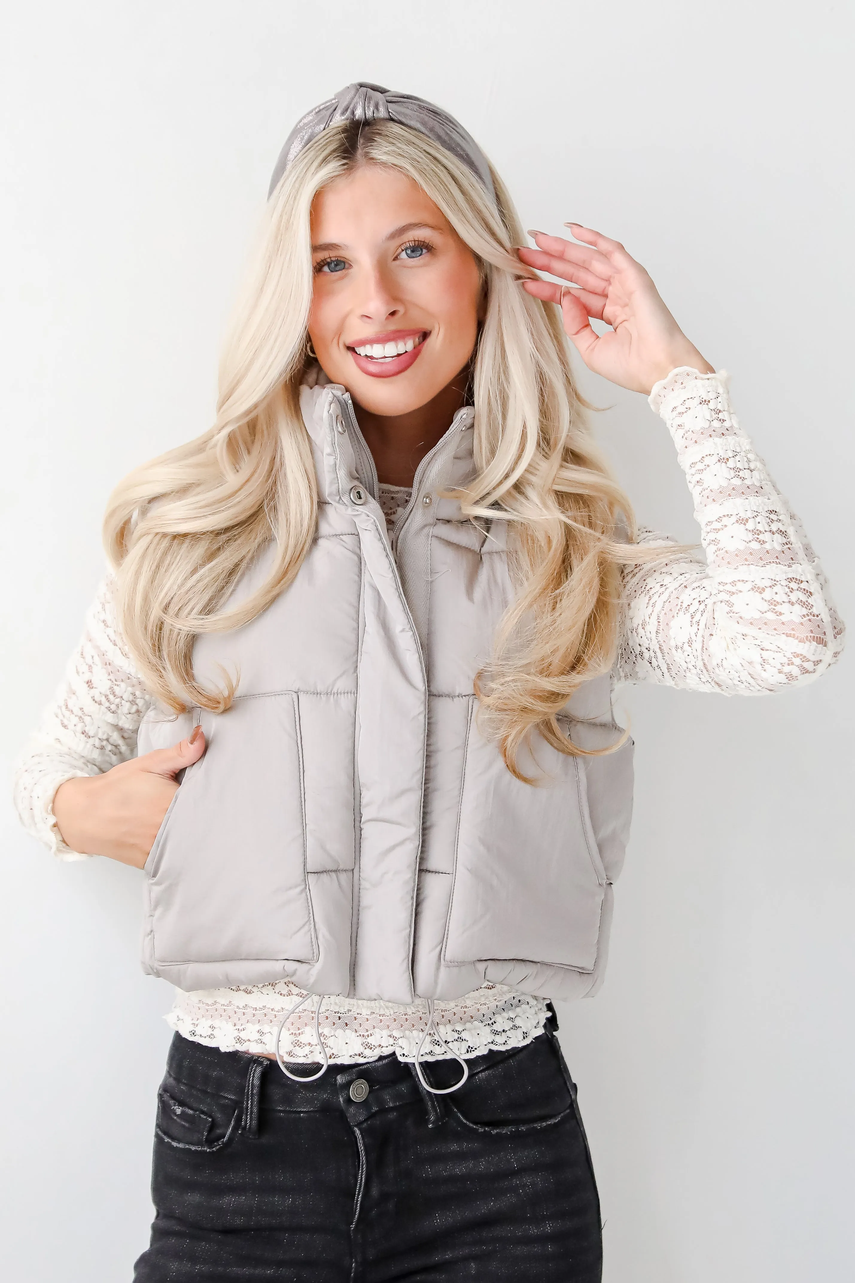 FINAL SALE - First Frost Light Grey Puffer Vest - DOORBUSTER