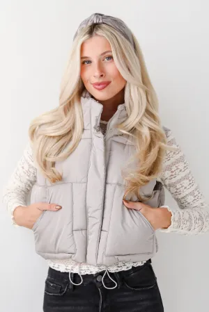 FINAL SALE - First Frost Light Grey Puffer Vest - DOORBUSTER