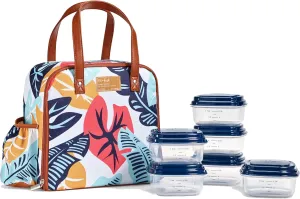 Fit & Fresh Lunch Bag For Women, Insulated Womens Lunch Bag For Work, Leakproof & Stain-Resistant Large Lunch Box For Women With Containers, Zipper Closure Wichita Bag Cloud