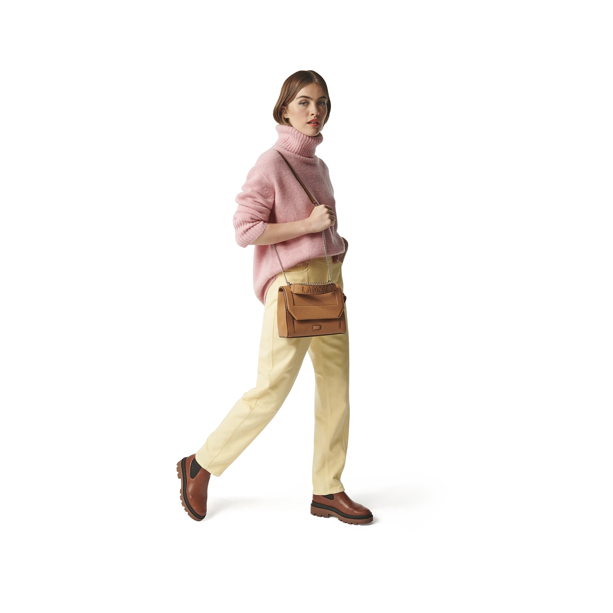 Flap bag with handle