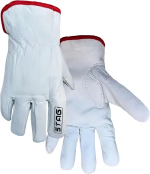 Fleece Lined Work Gloves-725WF Heavy Duty Insulated Goatskin Leather Winter Cold Weather Roping Log Splitting