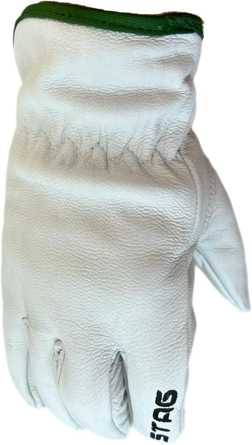 Fleece Lined Work Gloves-725WF Heavy Duty Insulated Goatskin Leather Winter Cold Weather Roping Log Splitting