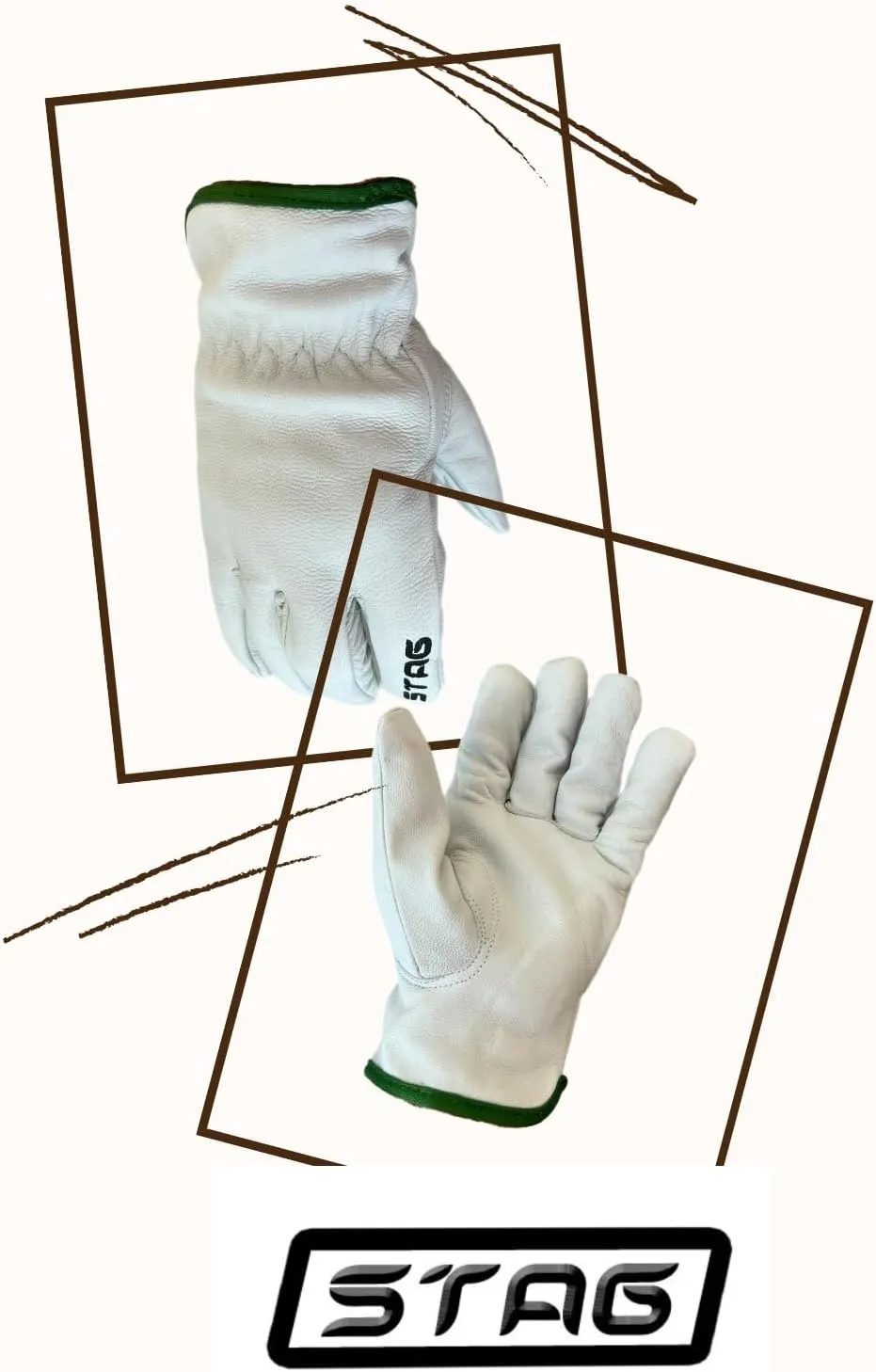 Fleece Lined Work Gloves-725WF Heavy Duty Insulated Goatskin Leather Winter Cold Weather Roping Log Splitting