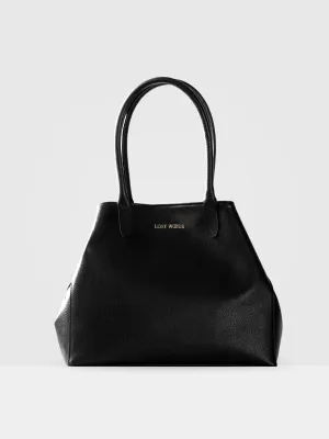 Fleur Slouch Tote Bag in Black & Gold