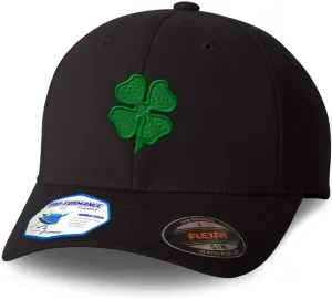 Flexfit Hats for Men & Women 4 Leaf Clover Embroidery St Patrick's Day Polyester Dad Hat Baseball Cap