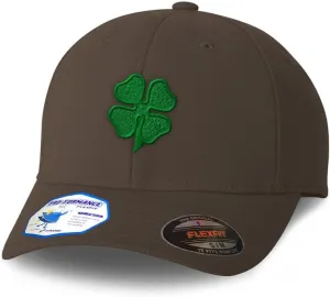 Flexfit Hats for Men & Women 4 Leaf Clover Embroidery St Patrick's Day Polyester Dad Hat Baseball Cap