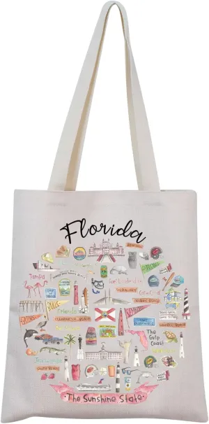 Florida Gift for Women Cosmetic Tote Bag Welcome to Florida Moving to Florida Gift (Florida tote bag)