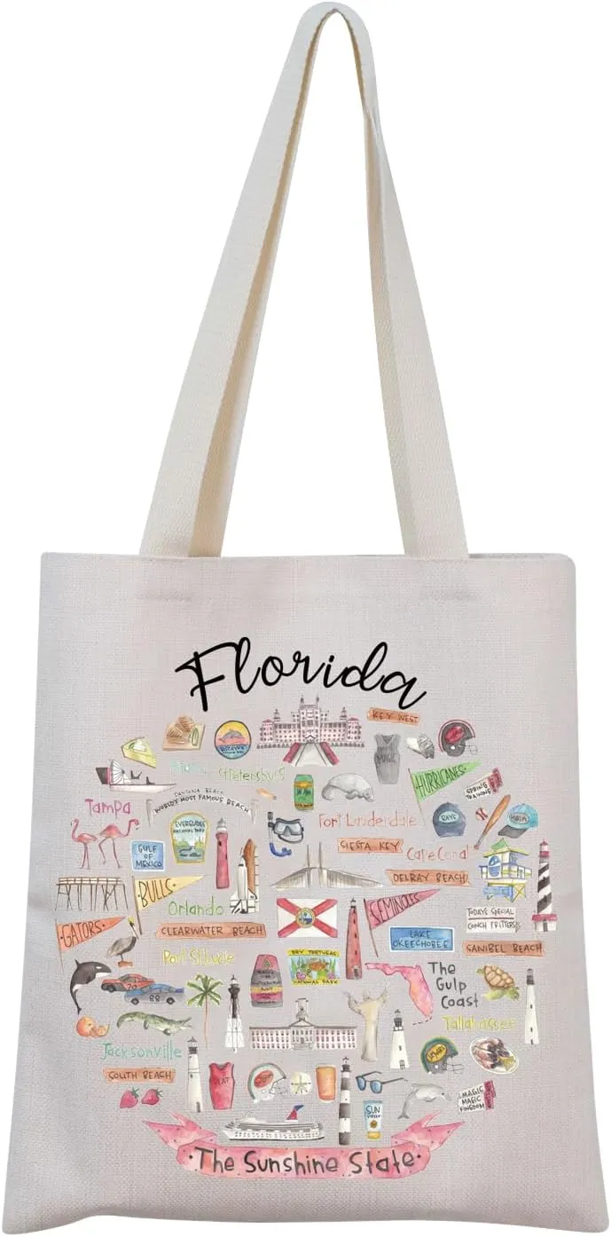 Florida Gift for Women Cosmetic Tote Bag Welcome to Florida Moving to Florida Gift (Florida tote bag)