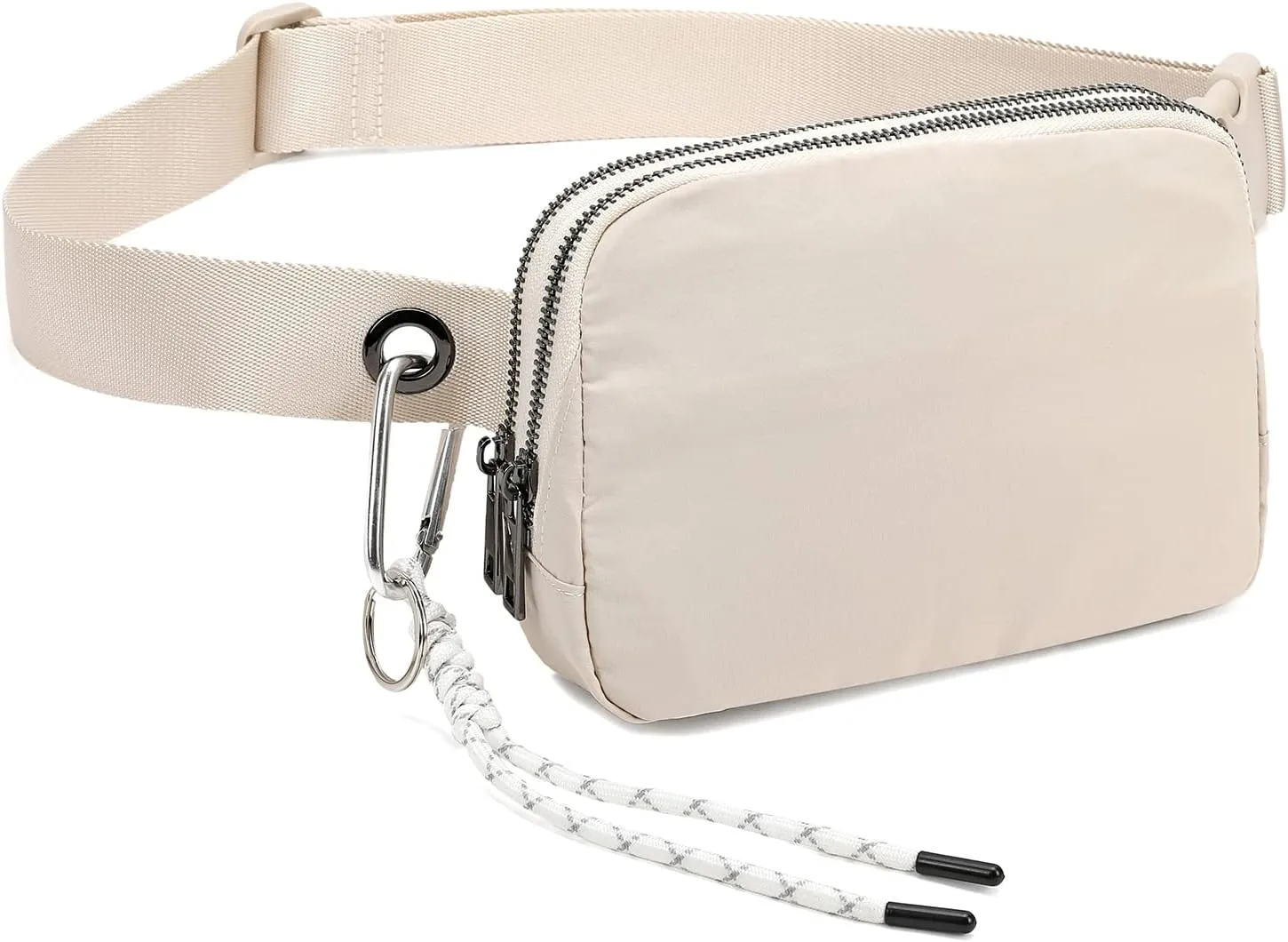 FODOKO Fanny Packs for Women Men, Fashionable Belt Bag Waist Pack for Women with Adjustable Strap, Bum Bag for Running Hiking Travel Workout (Ivory)