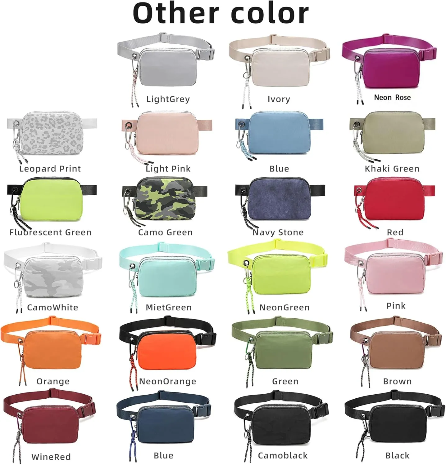 FODOKO Fanny Packs for Women Men, Fashionable Belt Bag Waist Pack for Women with Adjustable Strap, Bum Bag for Running Hiking Travel Workout (Ivory)
