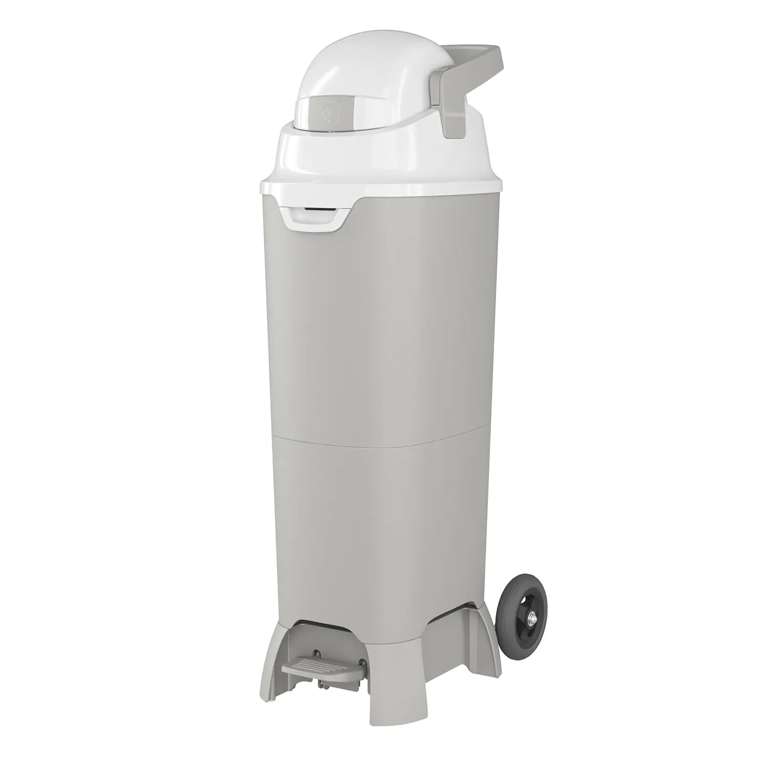 Foundations Pro Hands Free Tall Diaper Pail with Airtight Lid - Durable & Odorless Diaper Disposal, Large Capacity, Holds up to 60 Newborn Diapers, Refill with Any Bags - Gray