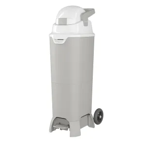 Foundations Pro Hands Free Tall Diaper Pail with Airtight Lid - Durable & Odorless Diaper Disposal, Large Capacity, Holds up to 60 Newborn Diapers, Refill with Any Bags - Gray