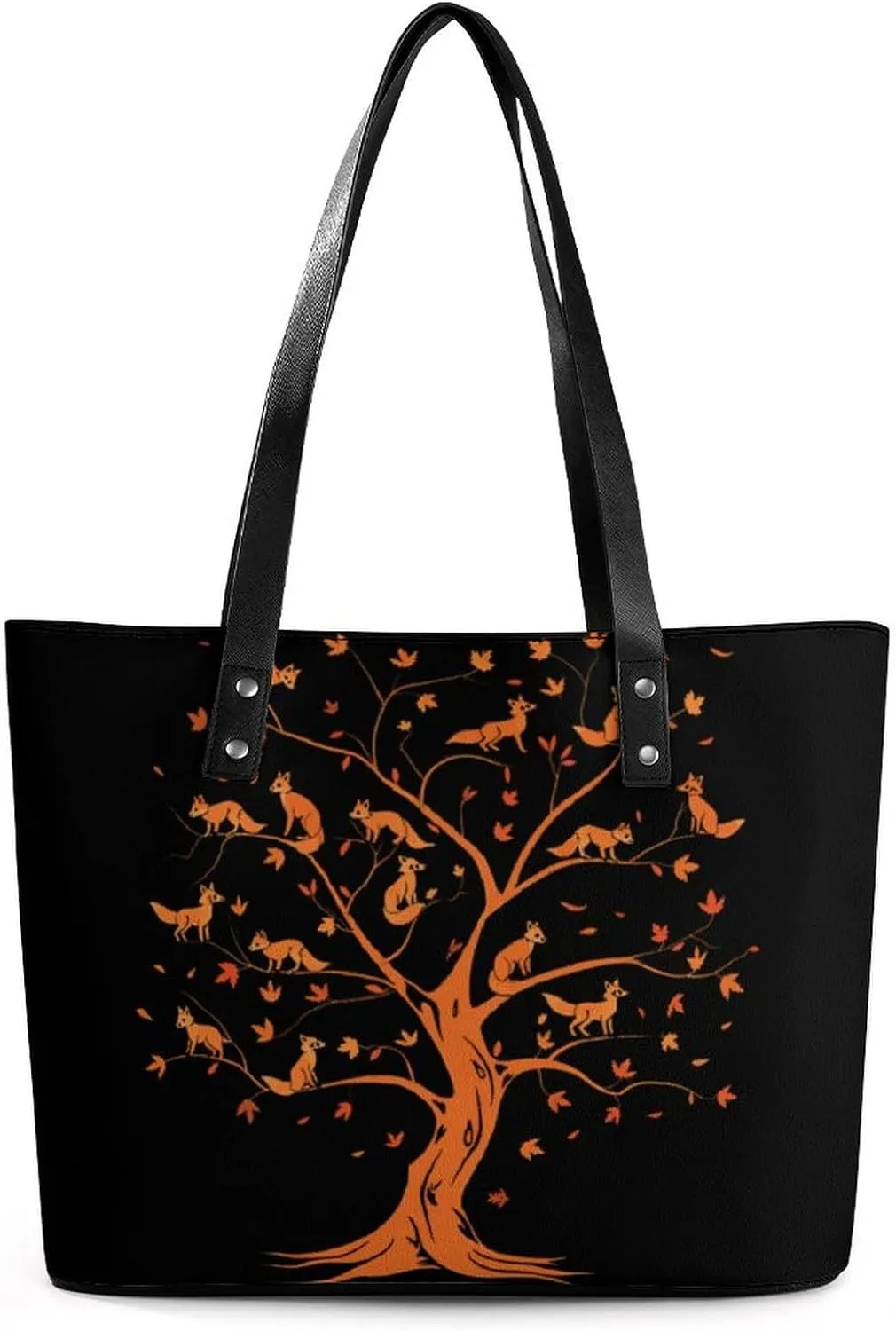 Fox Tree Women's Tote Shoulder Bag Handbag Top Handle Leather 29 * 34 * 14cm