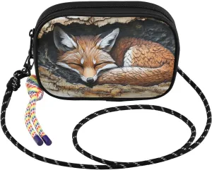 Fox Wood Sleep Small Crossbody Bags for Women Cell Phone Purses Women's Shoulder Handbag Wallet Purse