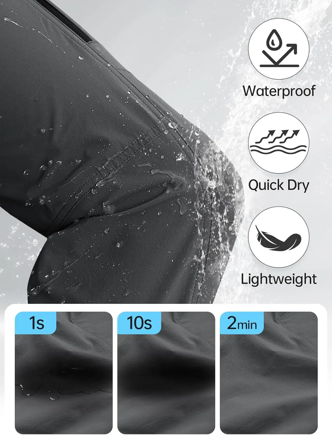 FREE SOLDIER Men's Hiking Pants Water Resistant Quick Dry Lightweight Tactical Cargo Work Pants for Travel Outdoor