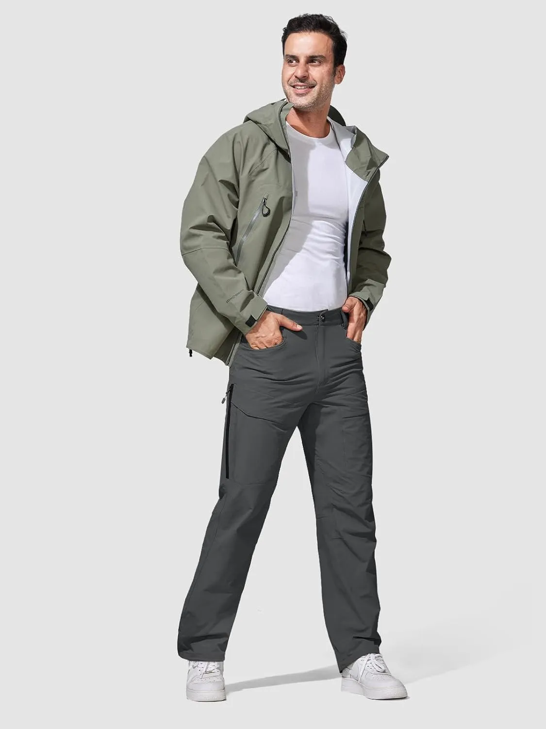 FREE SOLDIER Men's Hiking Pants Water Resistant Quick Dry Lightweight Tactical Cargo Work Pants for Travel Outdoor