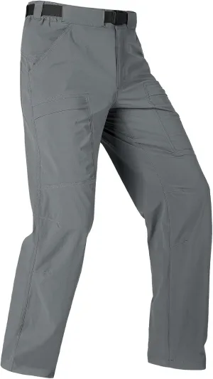 FREE SOLDIER Men's Outdoor Cargo Hiking Pants with Belt Lightweight Waterproof Quick Dry Tactical Pants Nylon Spandex (30W/30L Dark Gray)
