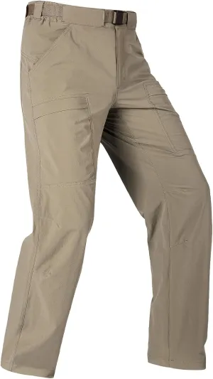 FREE SOLDIER Men's Outdoor Cargo Hiking Pants with Belt Lightweight Waterproof Quick Dry Tactical Pants Nylon Spandex (40W/32L Sand)