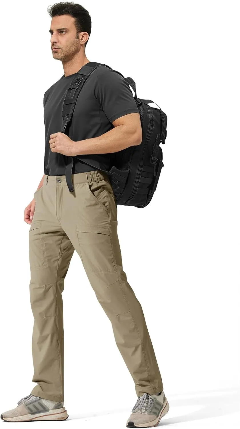 FREE SOLDIER Men's Outdoor Cargo Hiking Pants with Belt Lightweight Waterproof Quick Dry Tactical Pants Nylon Spandex