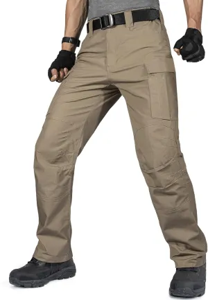 FREE SOLDIER Men's Water Resistant Pants Relaxed Fit Tactical Cargo Work Pants with Multi Pocket