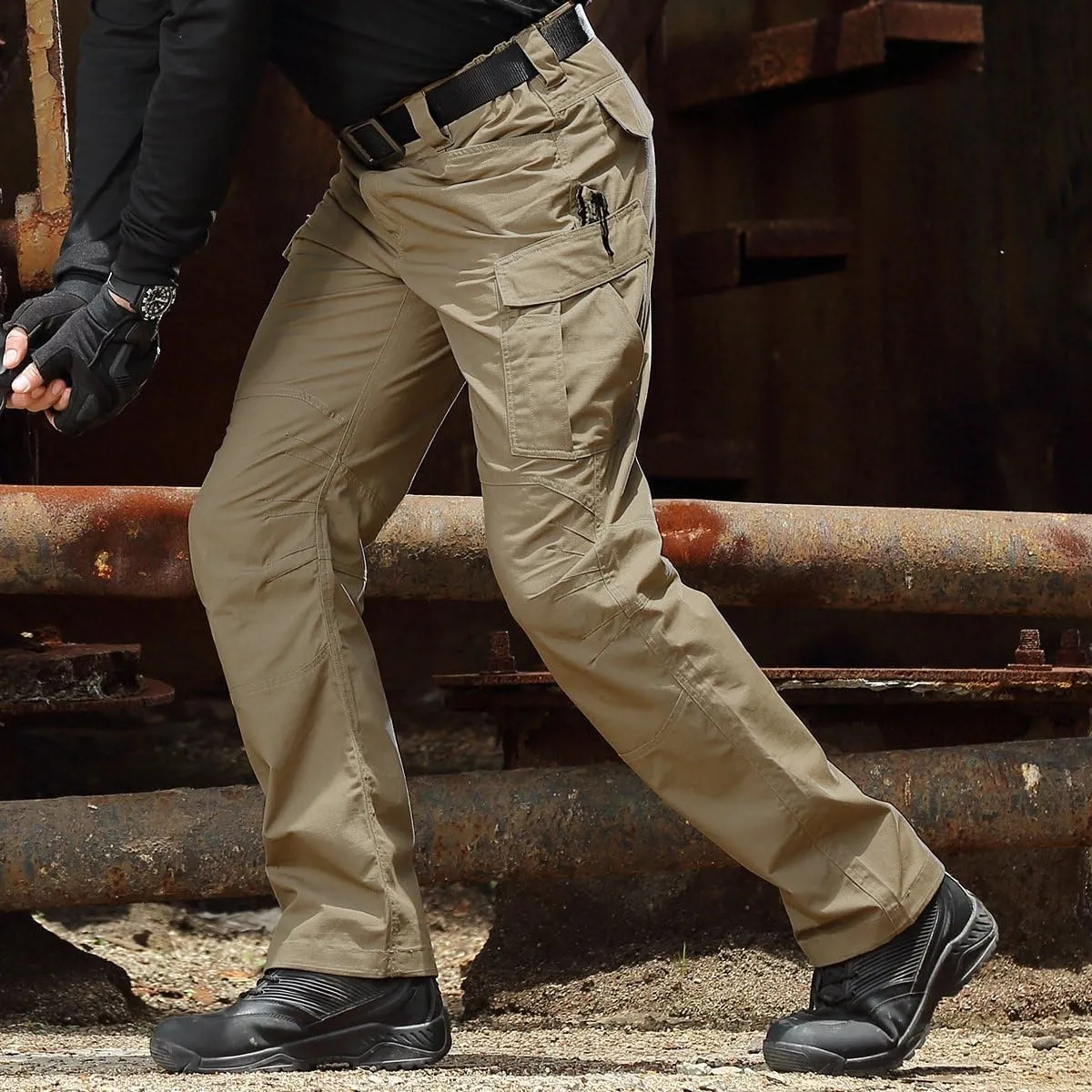 FREE SOLDIER Men's Water Resistant Pants Relaxed Fit Tactical Cargo Work Pants with Multi Pocket