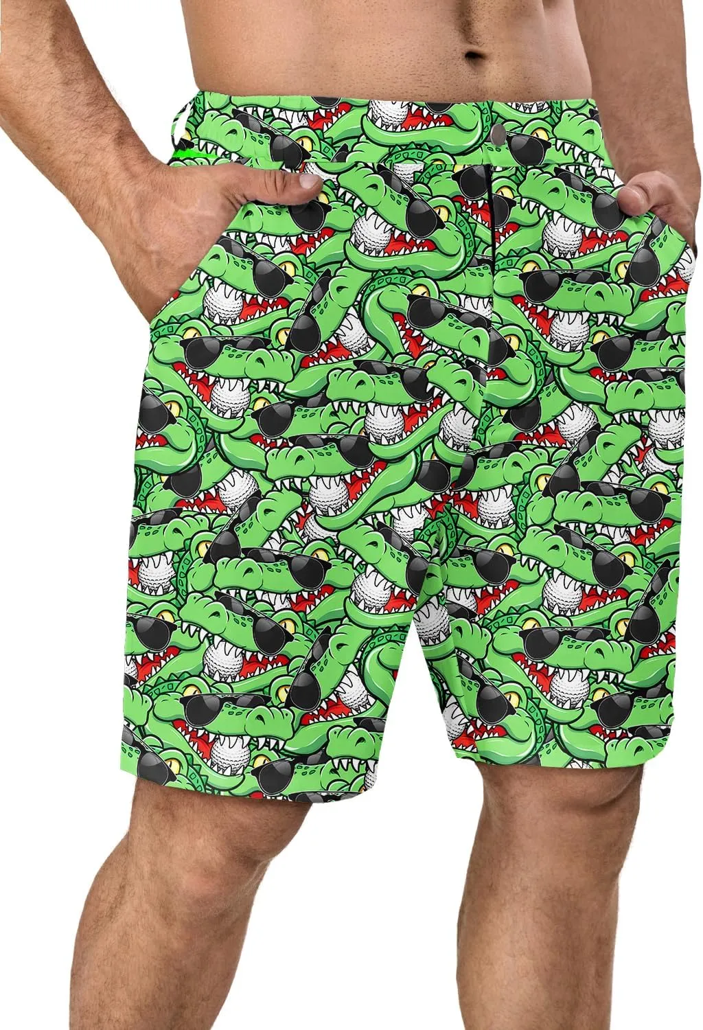 Fun Men's Golf Shorts Fun Work Polo Dress Short for Men Lightweight Quick Dry Multi-Pocket