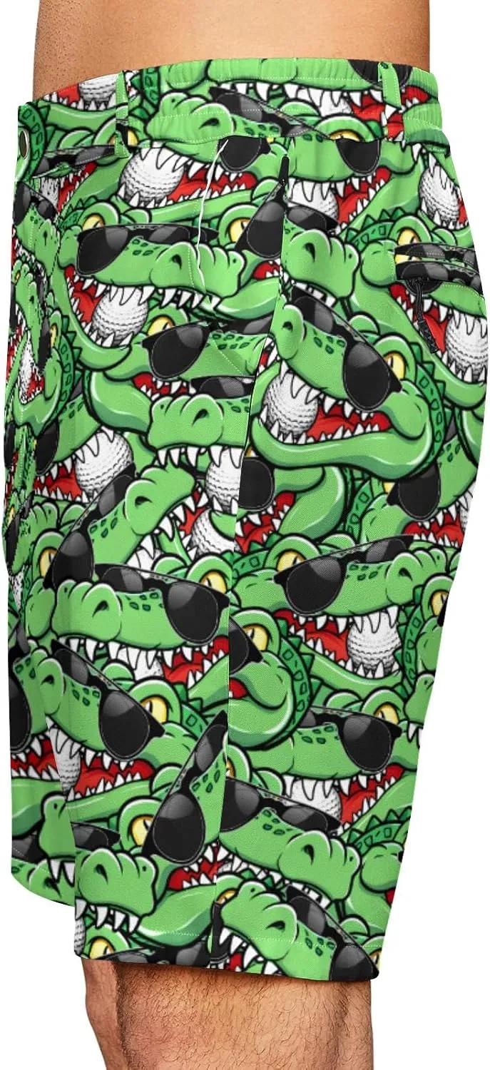 Fun Men's Golf Shorts Fun Work Polo Dress Short for Men Lightweight Quick Dry Multi-Pocket