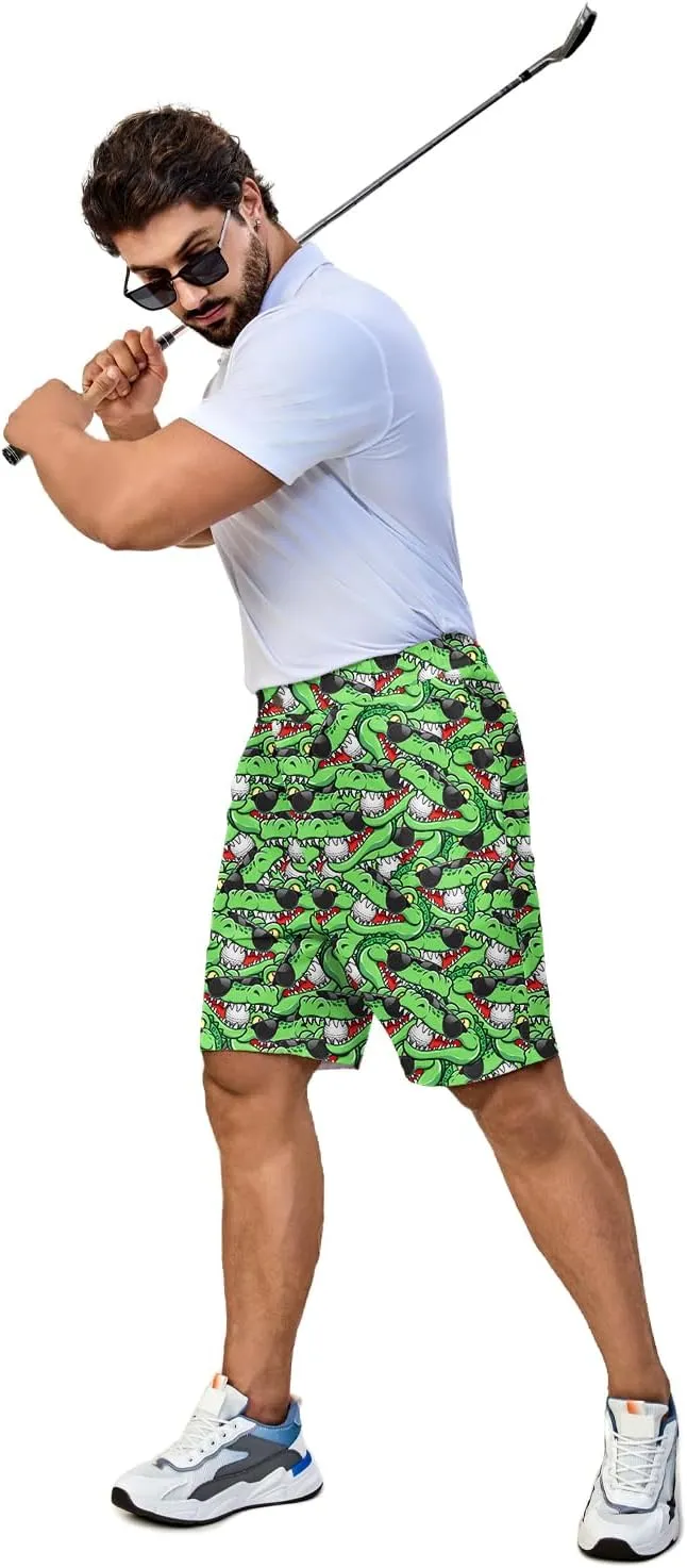 Fun Men's Golf Shorts Fun Work Polo Dress Short for Men Lightweight Quick Dry Multi-Pocket