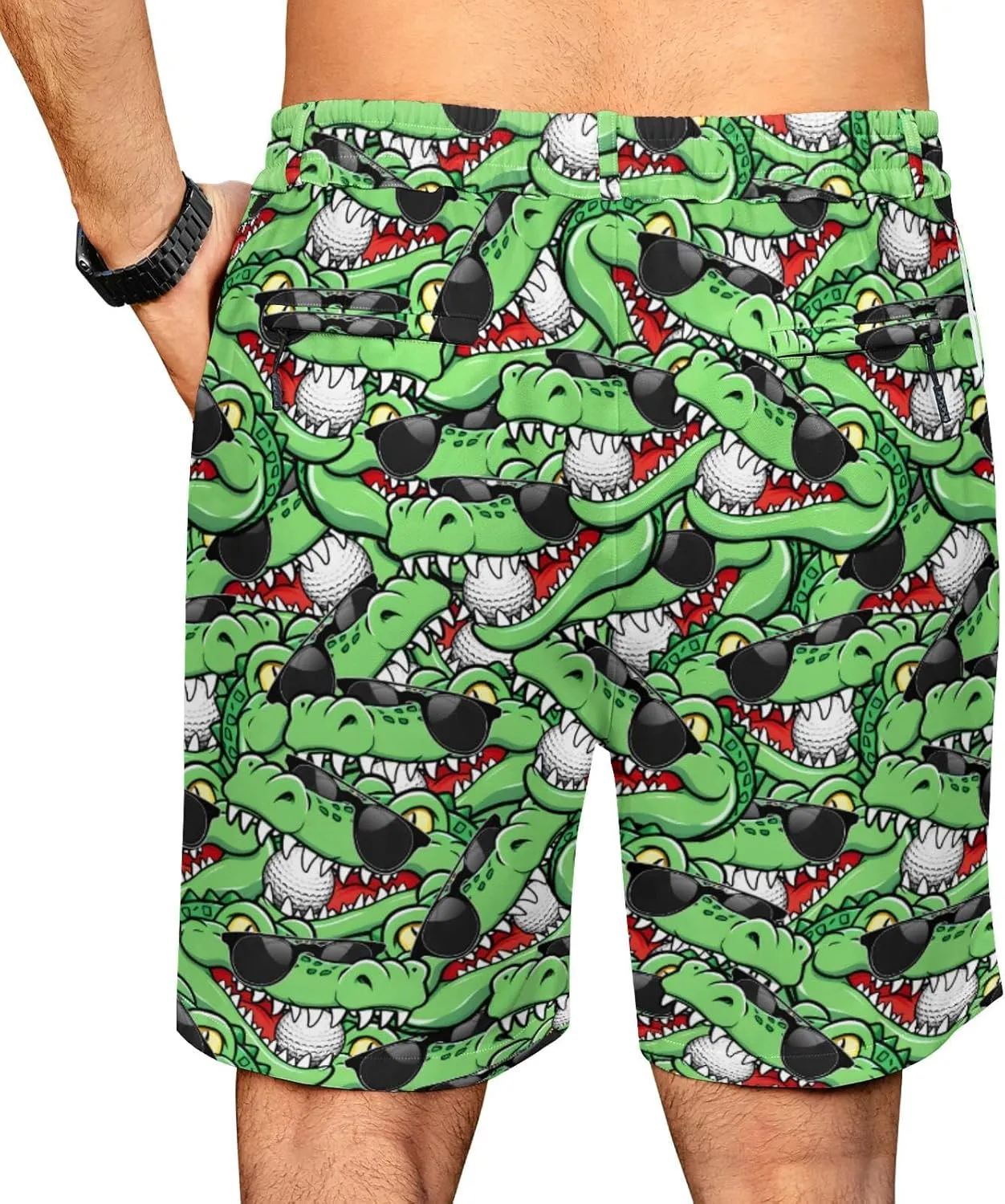 Fun Men's Golf Shorts Fun Work Polo Dress Short for Men Lightweight Quick Dry Multi-Pocket
