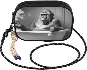 Funny Gorilla Bathtub Crossbody Bag for Women Cell Phone Purses Women's Small Shoulder Handbags Wallet Purse with Strap