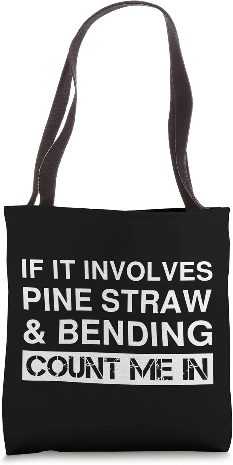 Funny Pine Straw And Bending Basket Weaving Making Basketry Tote Bag