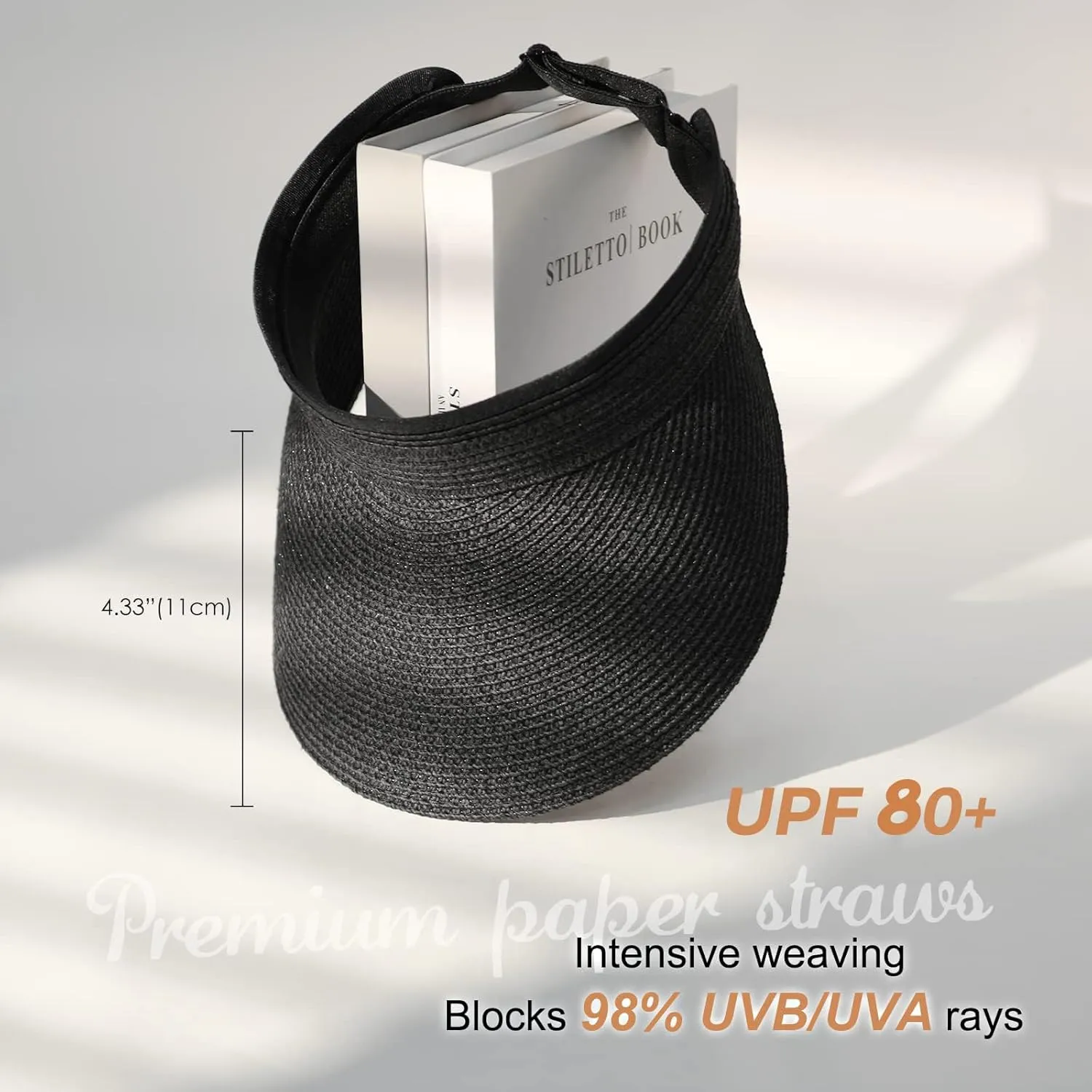 FURTALK Womens Sun Visor Hat Straw Sun Visors for Women Summer Packable Ponytail Beach Hats for Women Travel UPF 80 