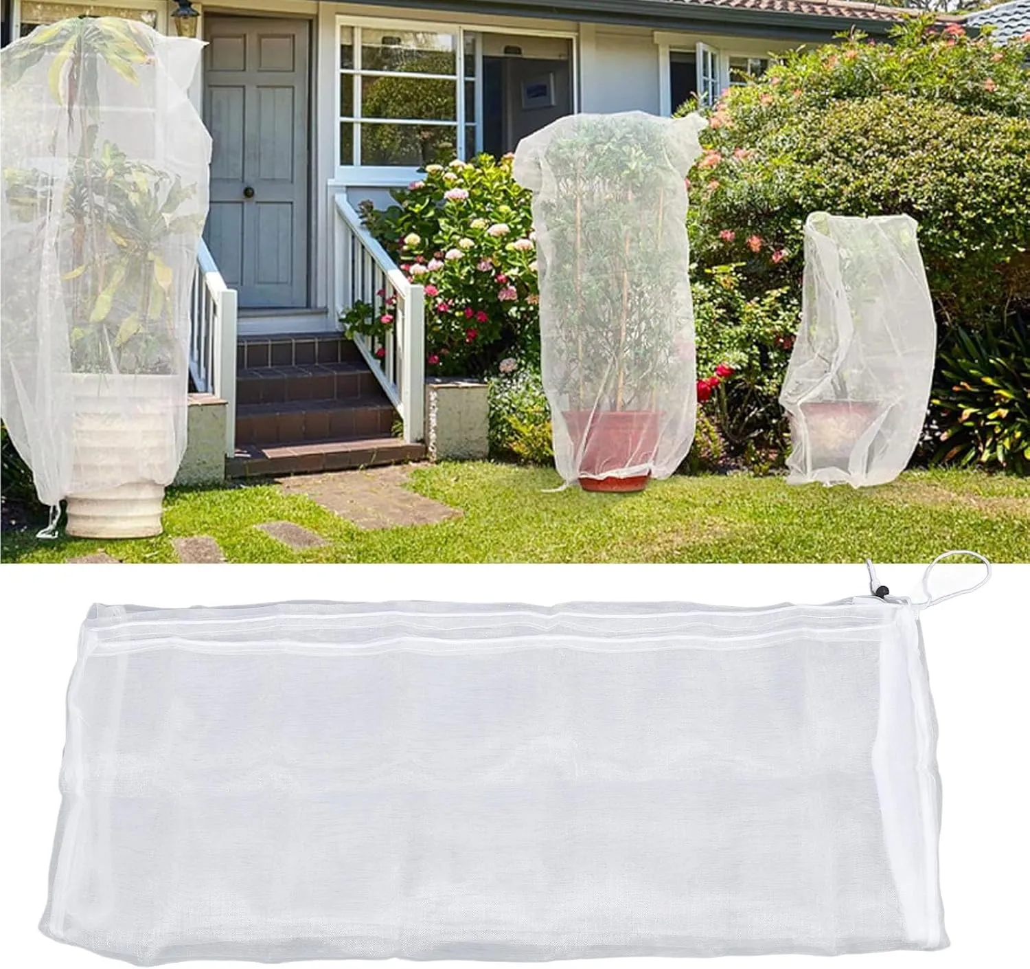 Garden Plant Network Pocket, Garden Plant Network Bag with Cord Strain Cover Blueberries Protective Network for Tomato Fruits, Blueberry Bushes, (120 * 180cm) (200 * 240cm)