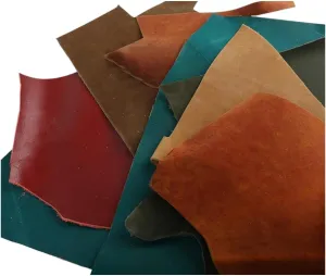 Genuine Leather Scrap for Crafting – Full Grain & Cowhide Leather Large Pieces remnants Bag – Assorted Colors & Sizes DIY Leatherworking Supplies for Handmade Projects, Repairs, and Upholstery 3 lb