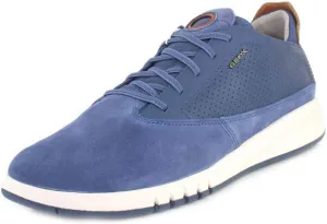 Geox Men's Aerantis Jeans Suede Smooth Sneaker