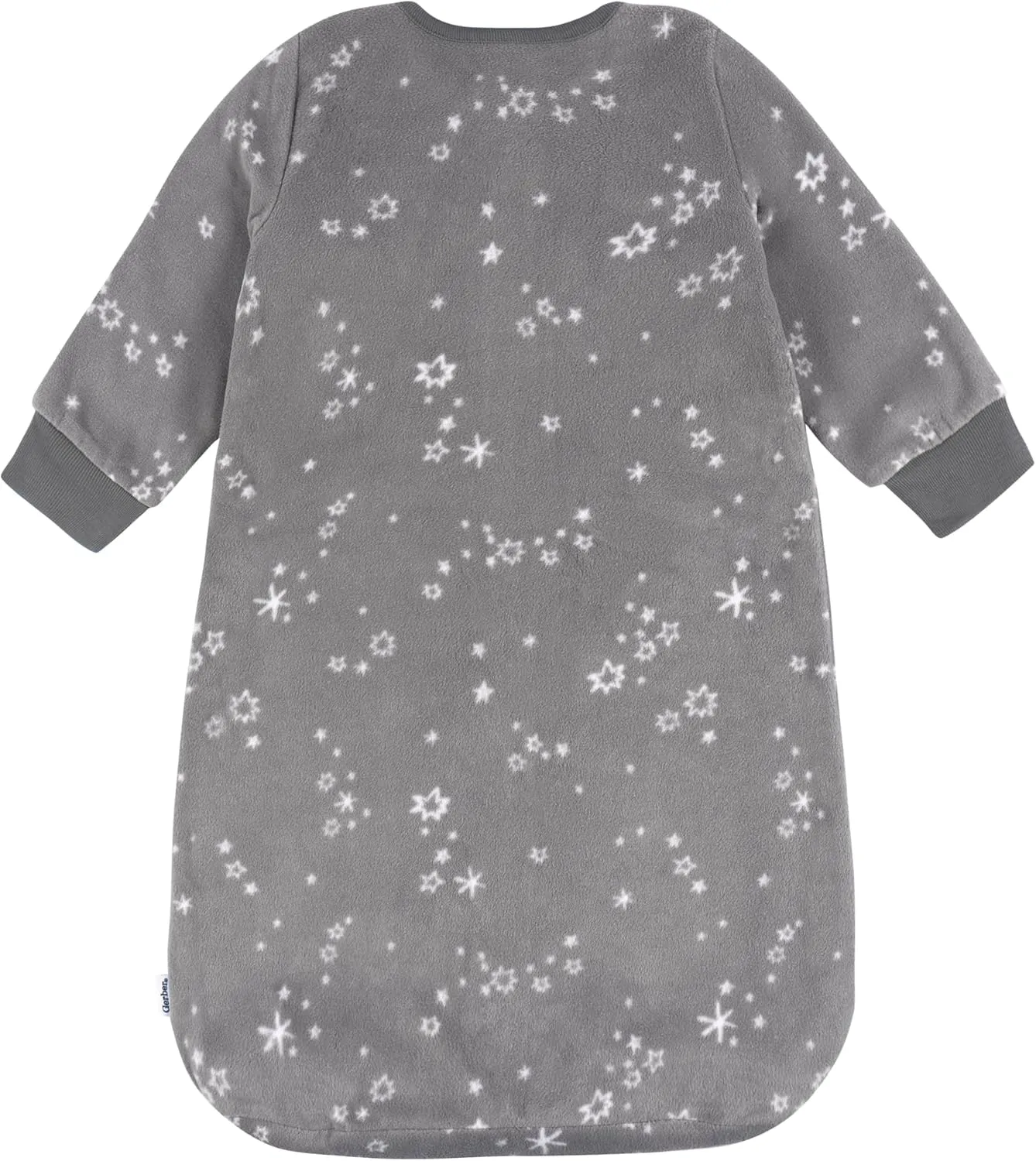 Gerber Baby Unisex Fleece Wearable Blanket, Grey Stars, 0-6 Months
