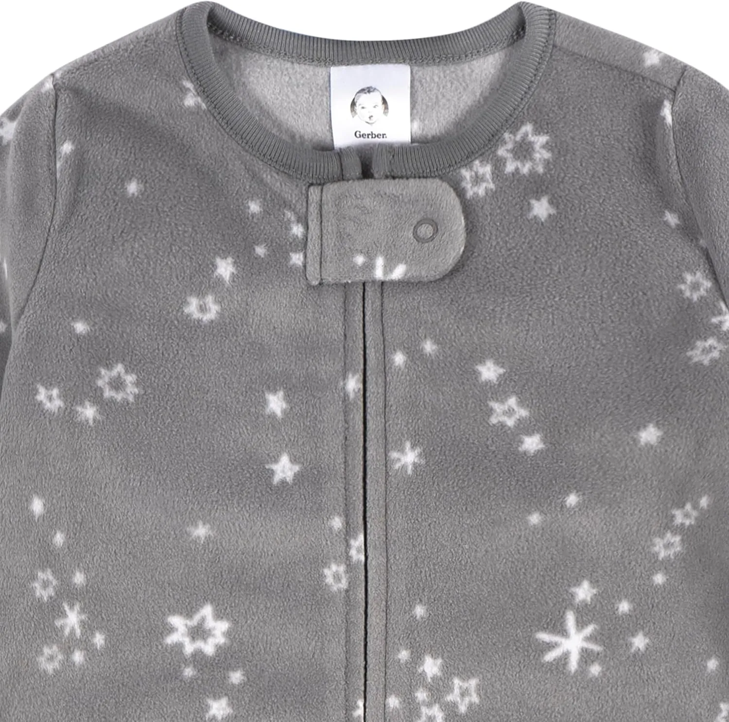 Gerber Baby Unisex Fleece Wearable Blanket, Grey Stars, 0-6 Months