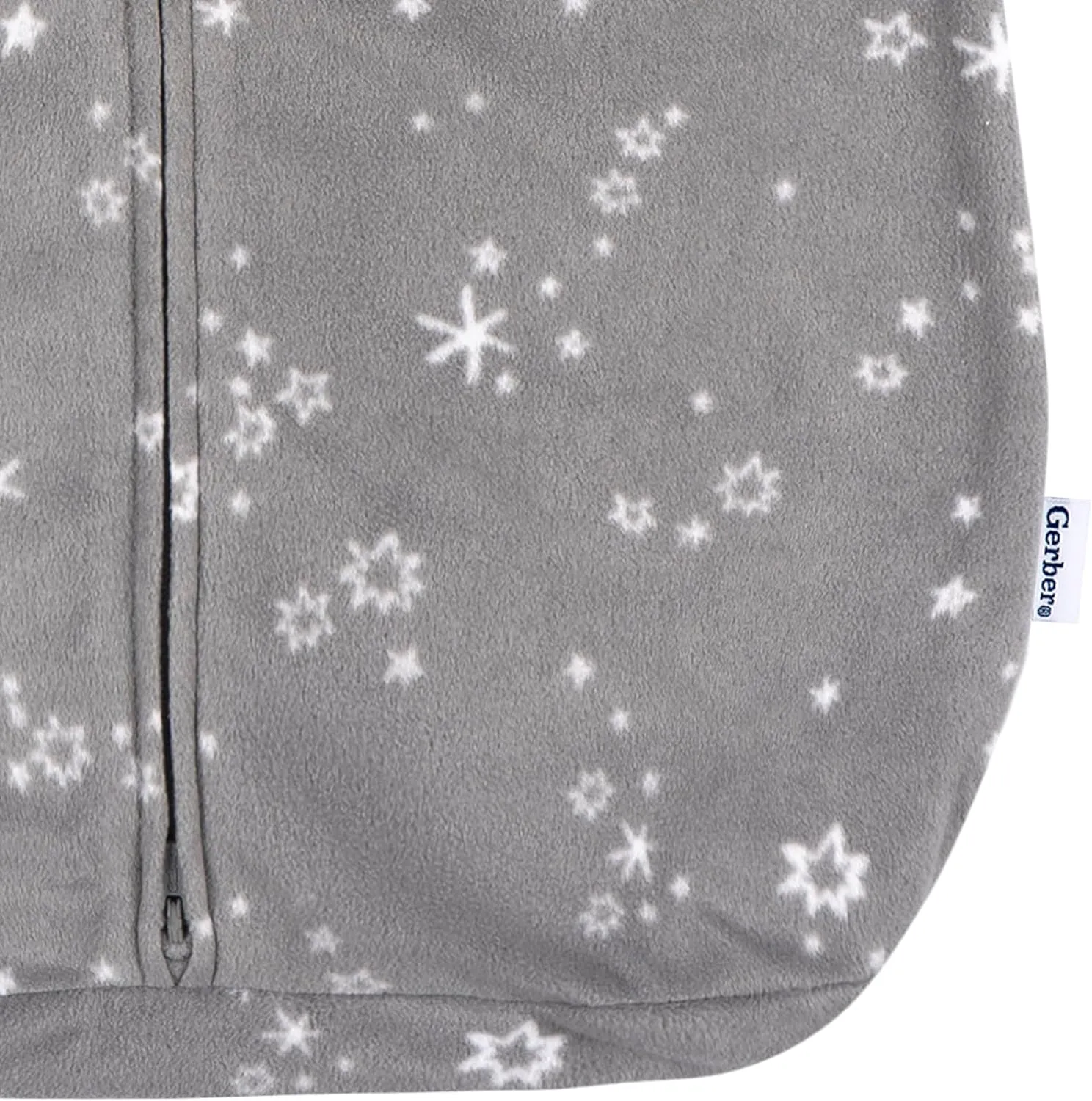 Gerber Baby Unisex Fleece Wearable Blanket, Grey Stars, 0-6 Months