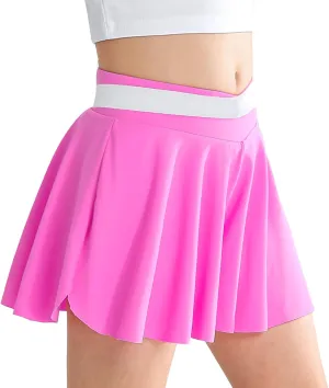 Girls' Athletic 2-in-1 Flowy Cheer Dance Biker Shorts Tennis Skirt Butterfly Skorts with Pocket for Girl Size 5-14 Years
