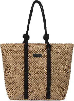 Gladdon Straw Tote Bag Beach Accessories for Women Vacation Woven Large Shoulder Purses