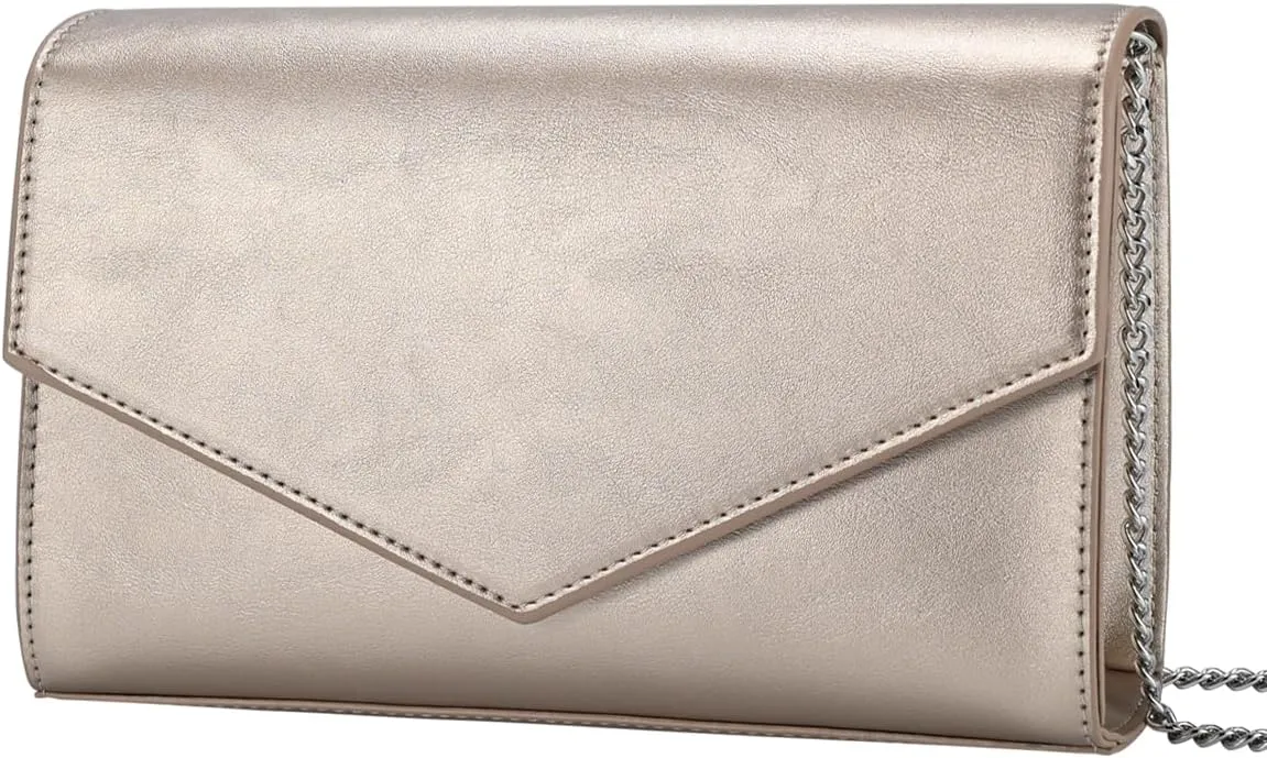 GM LIKKIE Clutch Purse for Women, Evening Envelope Clutch Bag, Crossbody Foldover PU Leather Shoulder Handbag