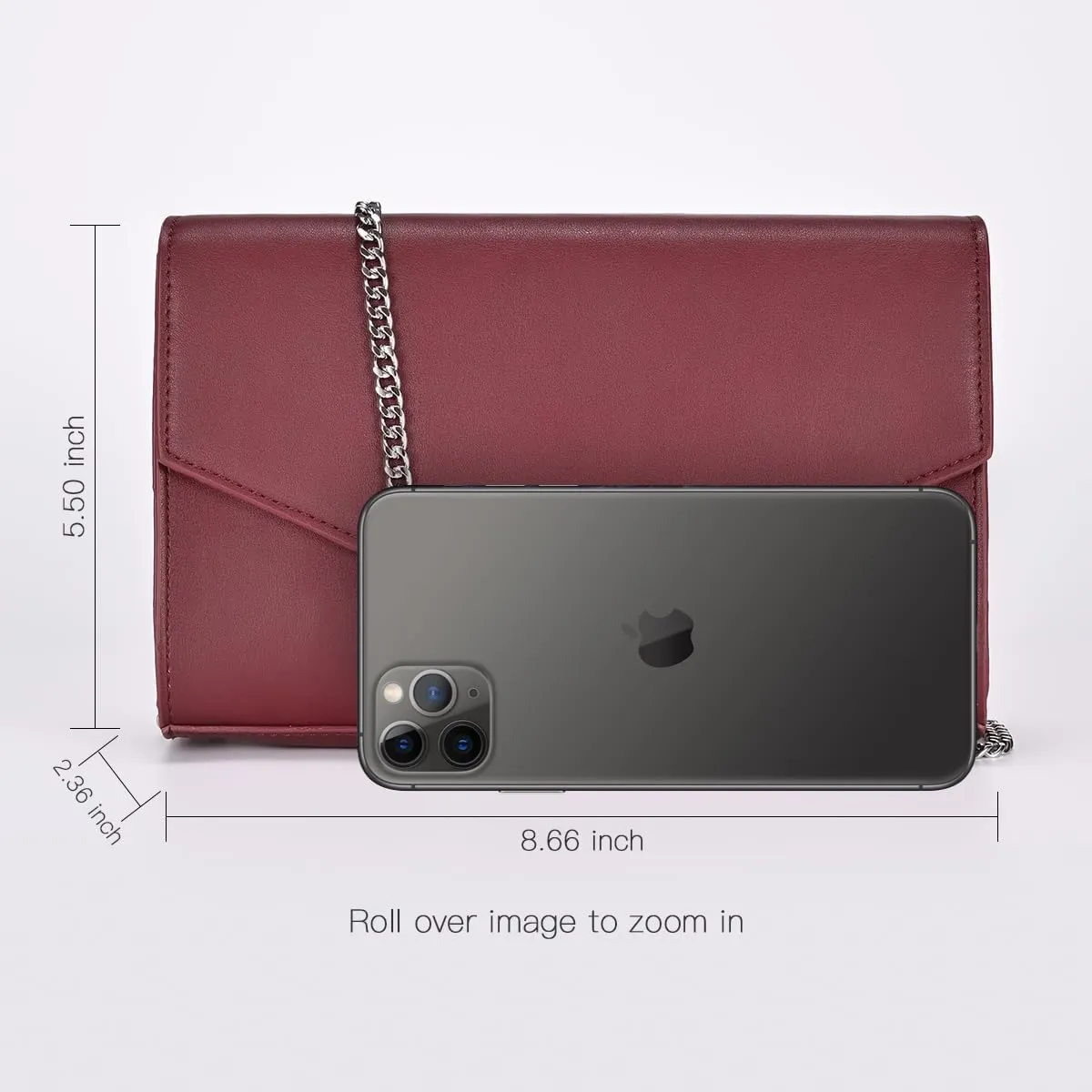 GM LIKKIE Clutch Purse for Women, Evening Envelope Clutch Bag, Crossbody Foldover PU Leather Shoulder Handbag