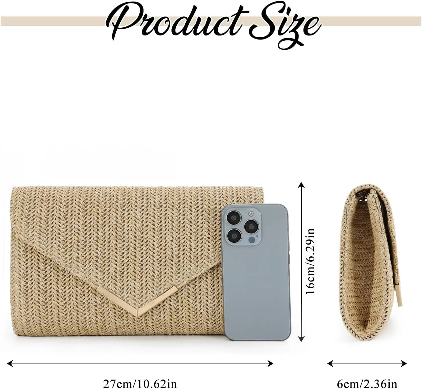 GOKTOW Straw Clutch Purse Raffia Rattan Summer Evening Bag Woven Beach Handbags for Women Wedding Vacation Travel Party 2025