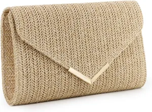 GOKTOW Straw Clutch Purse Raffia Rattan Summer Evening Bag Woven Beach Handbags for Women Wedding Vacation Travel Party 2025