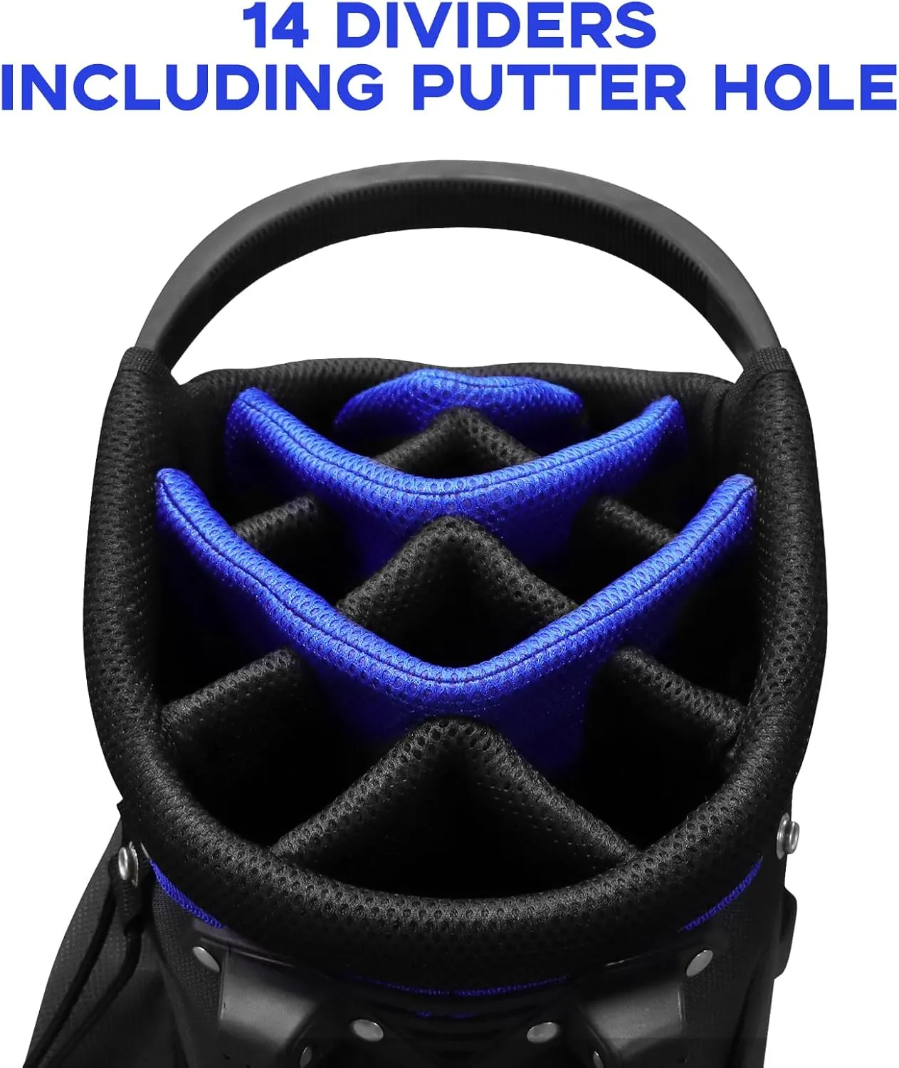 Golf Stand Bag - 14-Way Divider, 5 Pockets Golf Club Bags, Ergonomic Straps, Waterproof Nylon Material, Ideal for All Golfers