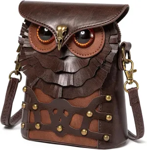 Gothic Owl Crossbody Bag Renaissance Accessories Shoulder Bag Steampunk Belt Pouch Women Cute Cell Phone Novelty Purse