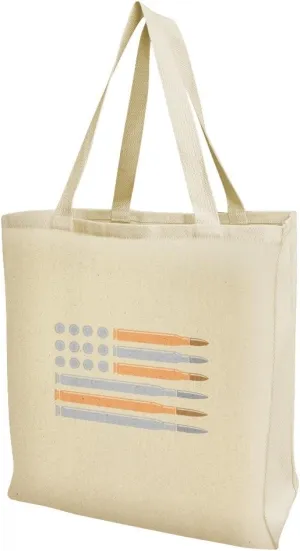 GRAPHICS & MORE American Flag Bullets Guns USA Second 2nd Amendment Grocery Travel Reusable Tote Bag