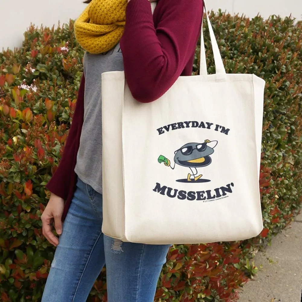 GRAPHICS & MORE Everyday I'm Musselin' Mussel Hustling Funny Humor Grocery Travel Reusable Tote Bag